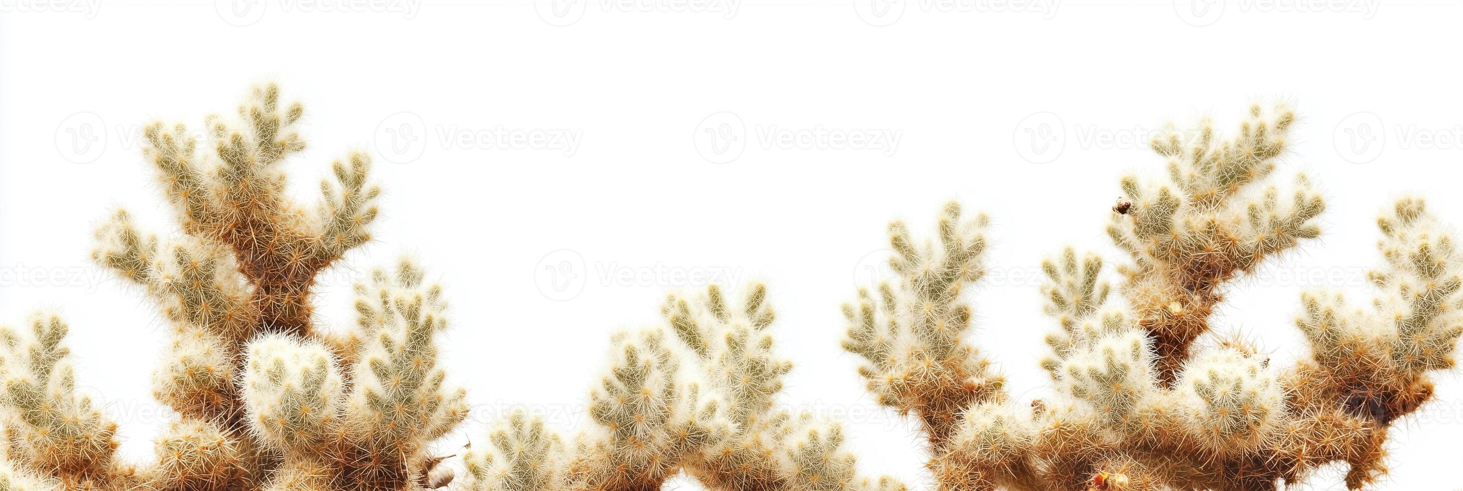 Photorealistic Cholla Cactus, copy space plant, isolated on white Cholla Cactus photo