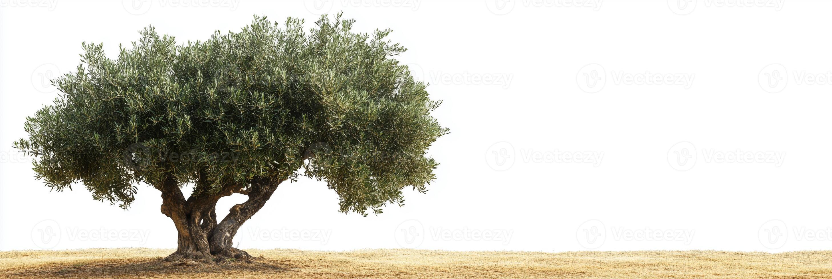 Olive Tree with copy space, photorealistic Olive Tree plant, isolated on white photo