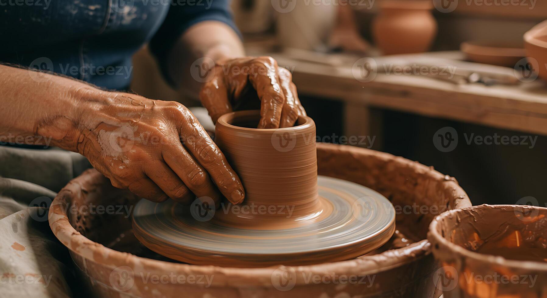 artisanal pottery wheel photo