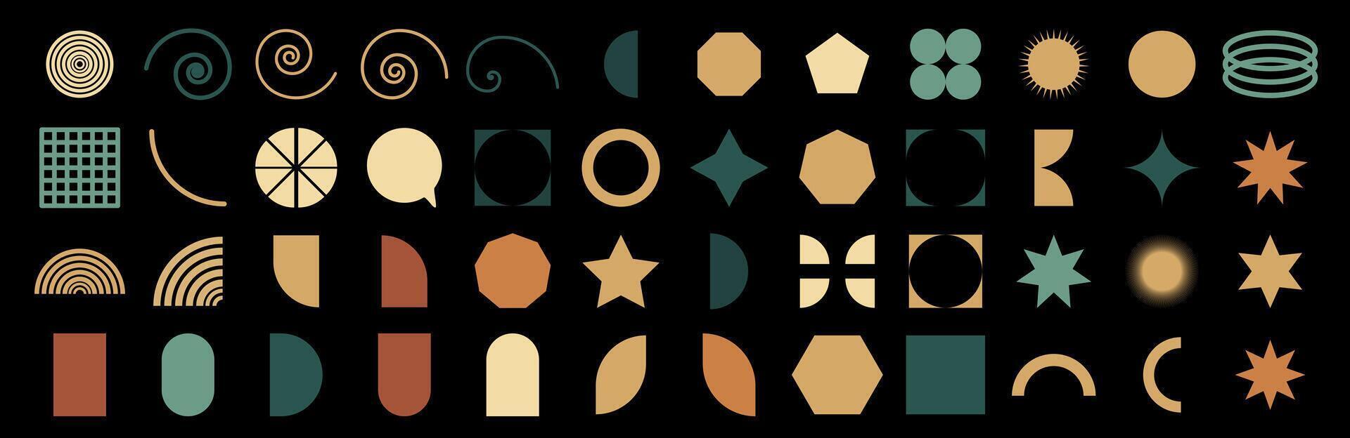 A set of geometric shapes in various colors vector