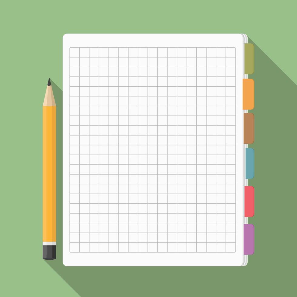 Notebook with pencil vector