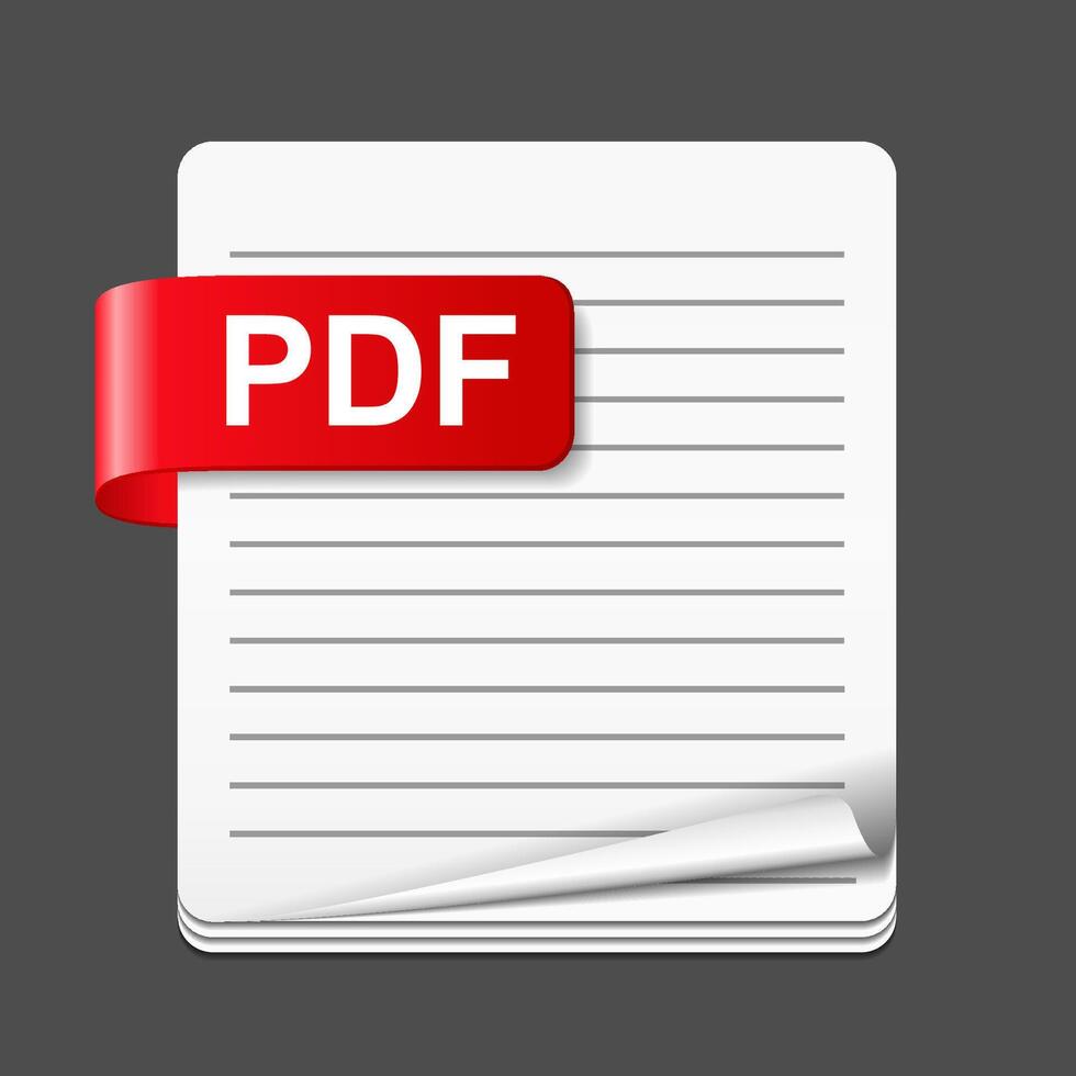 PDF file icon, dark background vector