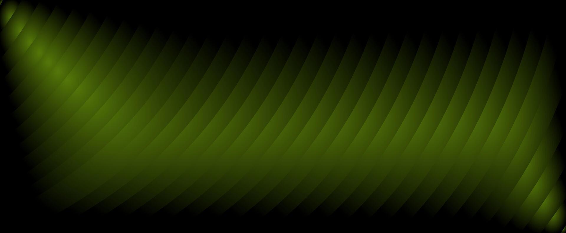 Gradient green diagonal bars, black background with corner highlights vector