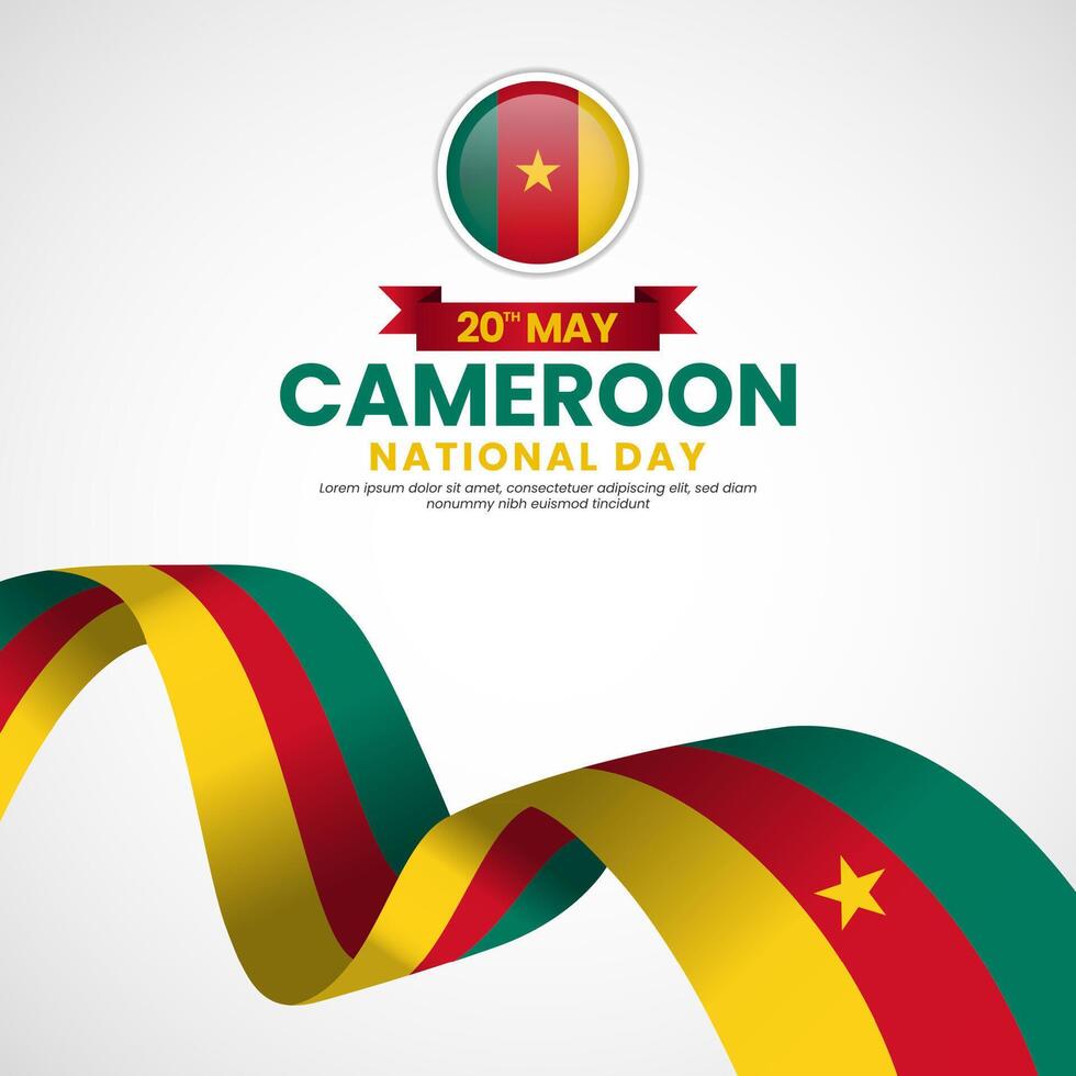 Cameroon flag template for national day or independence day square banner background vector