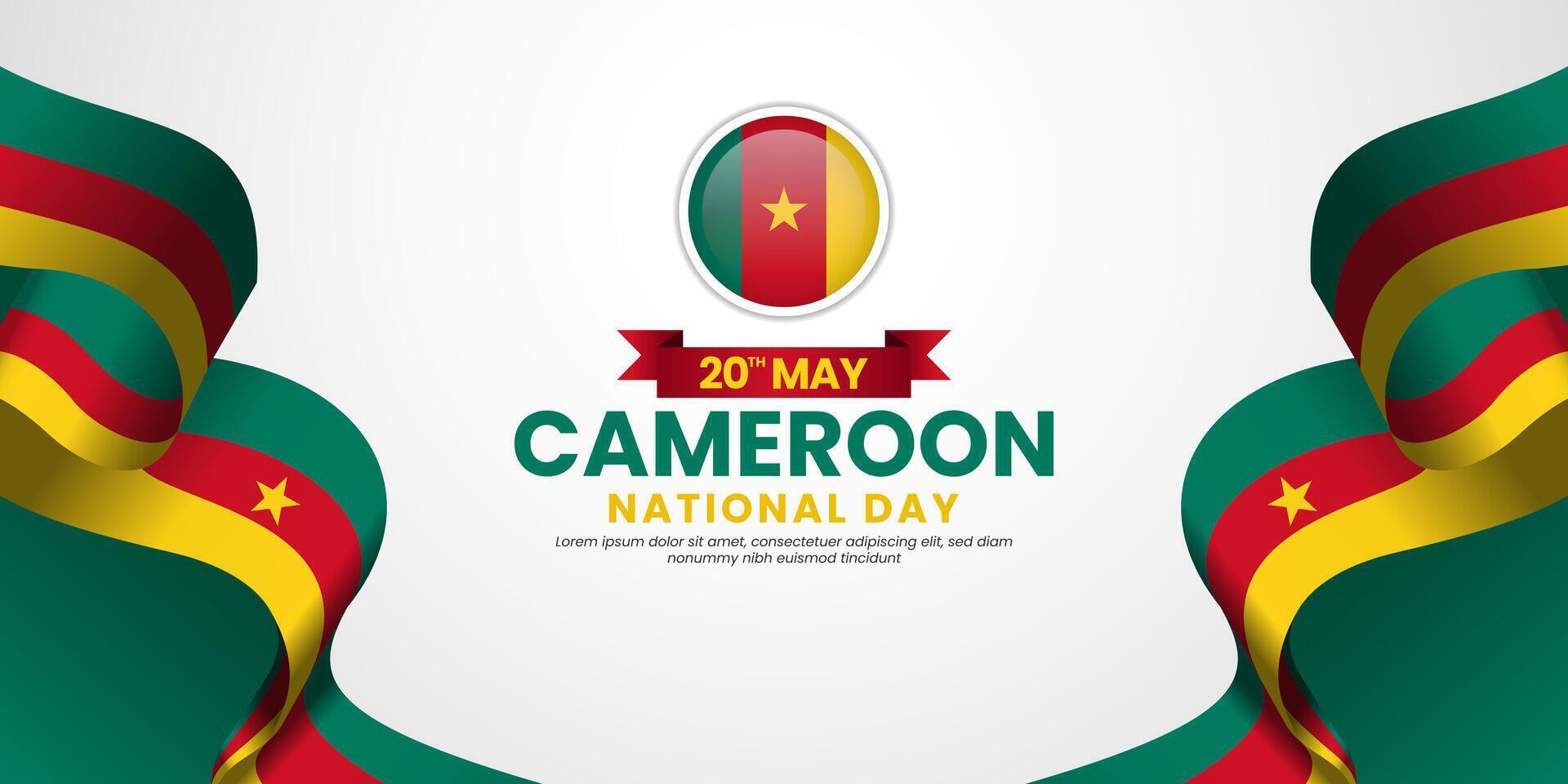 Cameroon flag banner for national day on white background vector