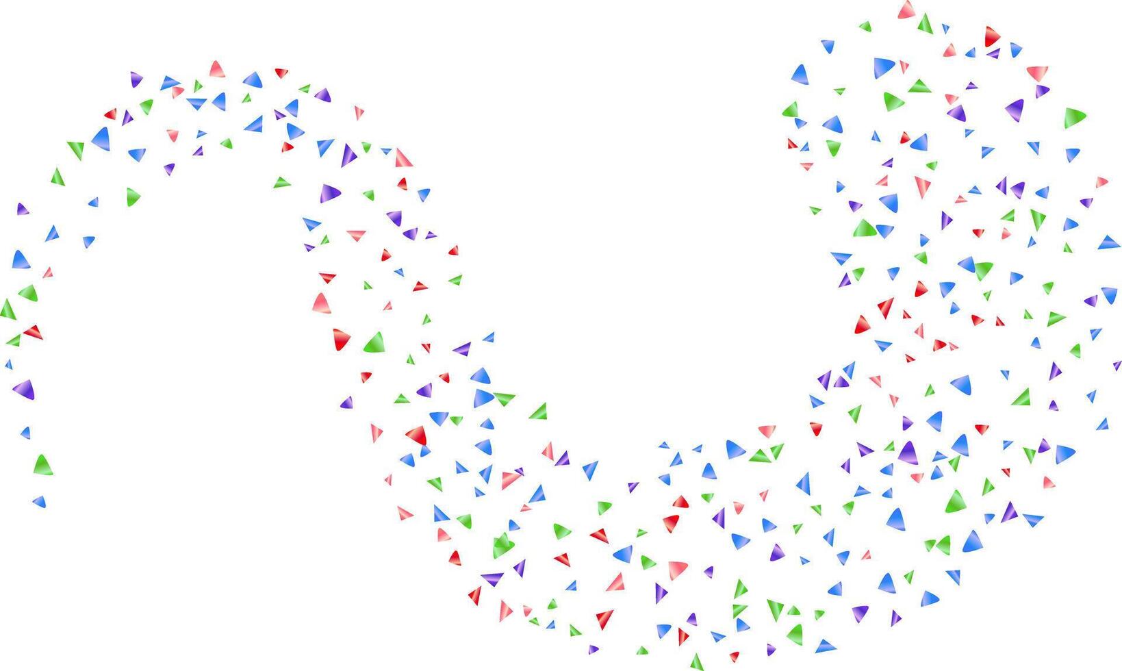 Isolated multicolor confetti triangle shiny flying element swirl line vector