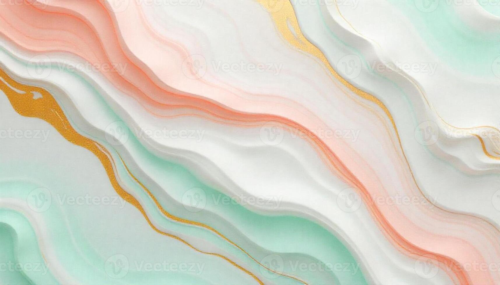 Marble wall with gold and pink waves photo