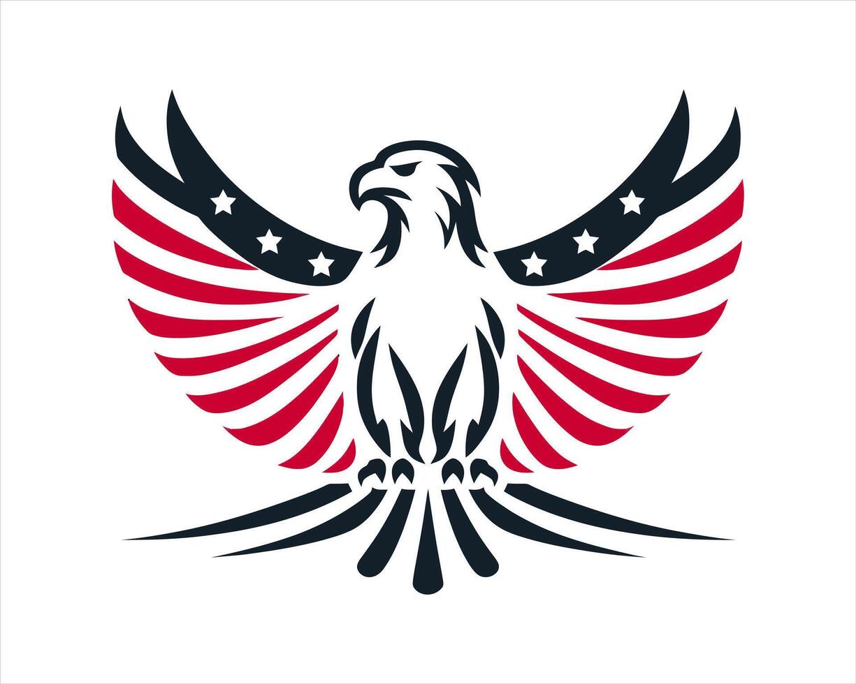 Eagle with stars on its wings vector