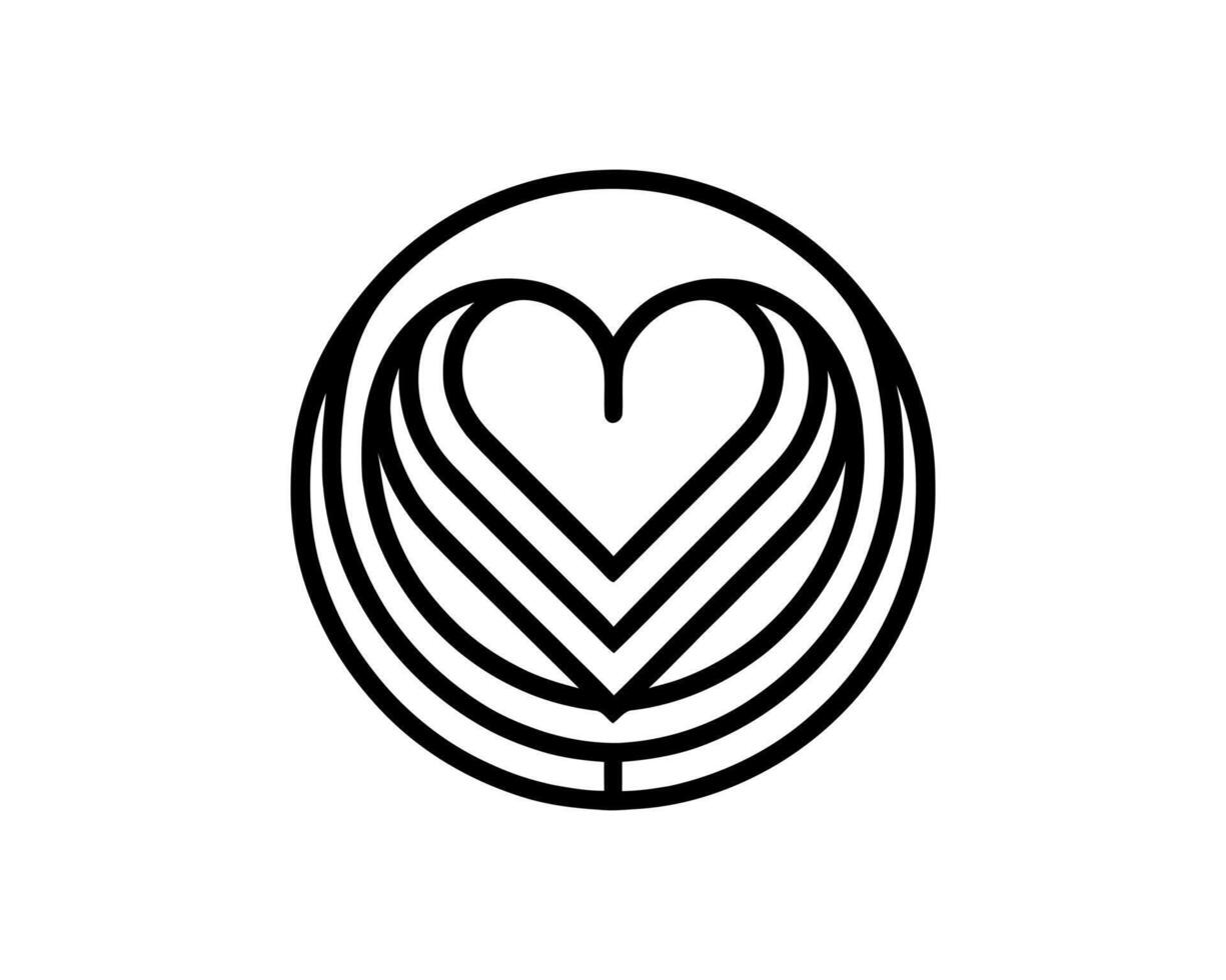 A black and white logo of a heart vector