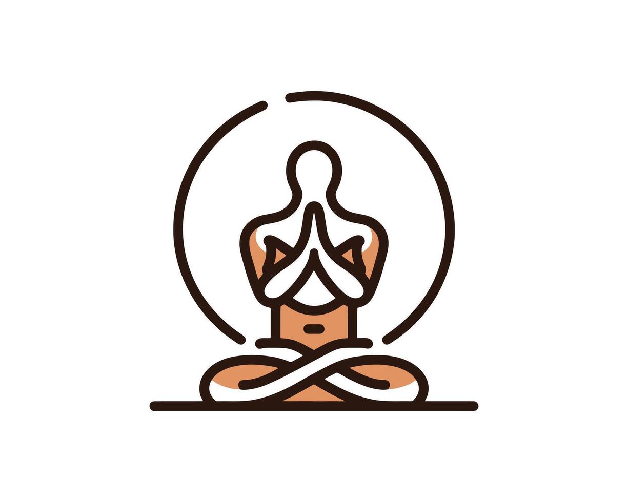 A man in a lotus position is sitting in meditation vector