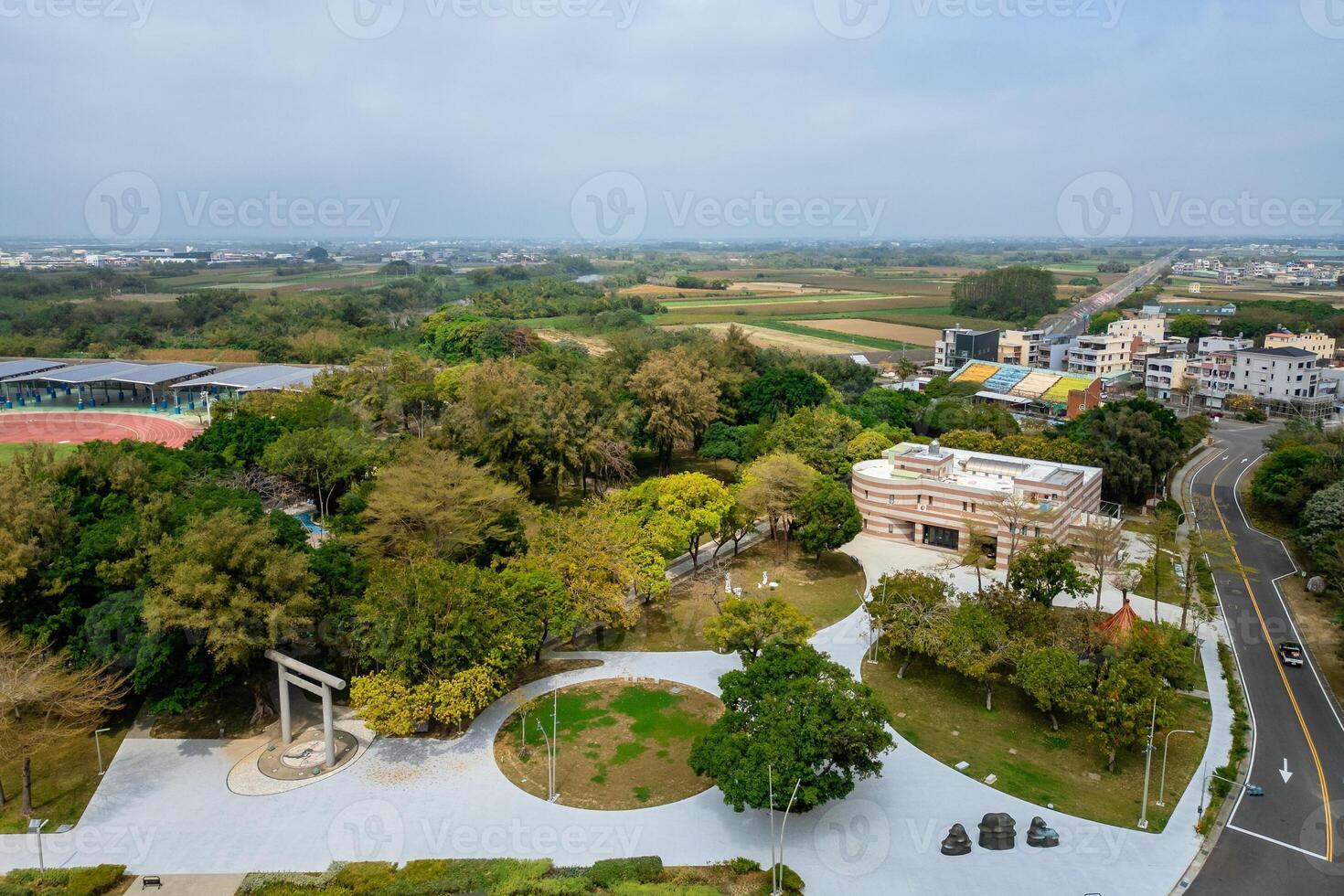 Aerial view of Puzi Art Park located in Chiayi County, Taiwan photo