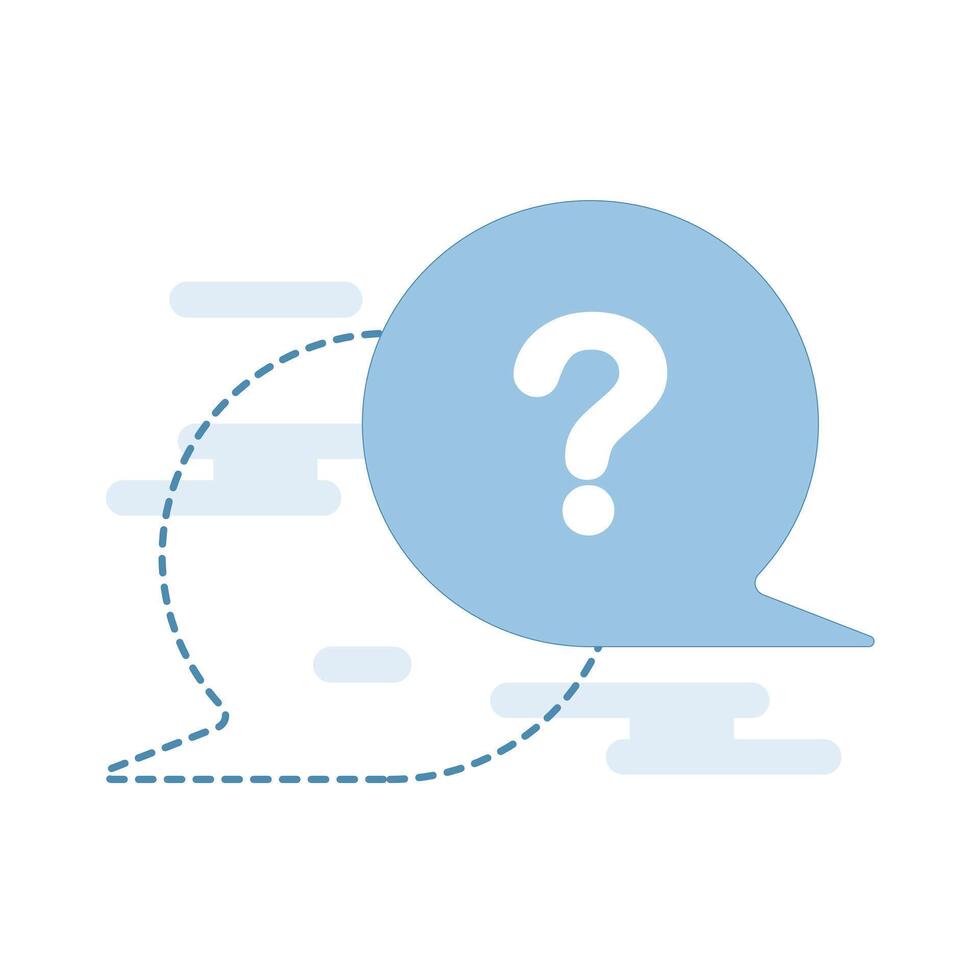 unanswered question concept, unanswered question, or requested information not found in the FAQ section. Missing answers, customer support issues, or insufficient information. Flat illustration. vector