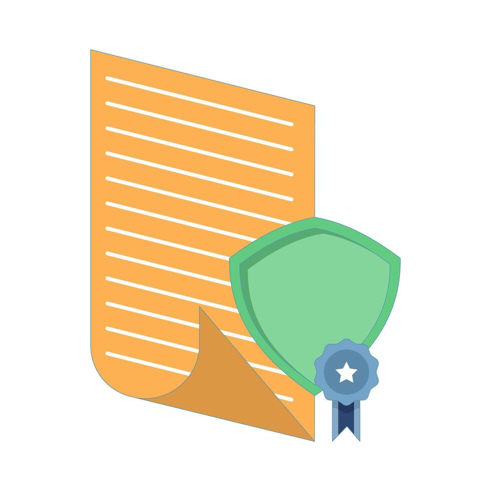 certified and secure platform. documents, badges, and shields that symbolize legality, authorization, or security assurance. business certification and compliance. Flat design illustration. vector