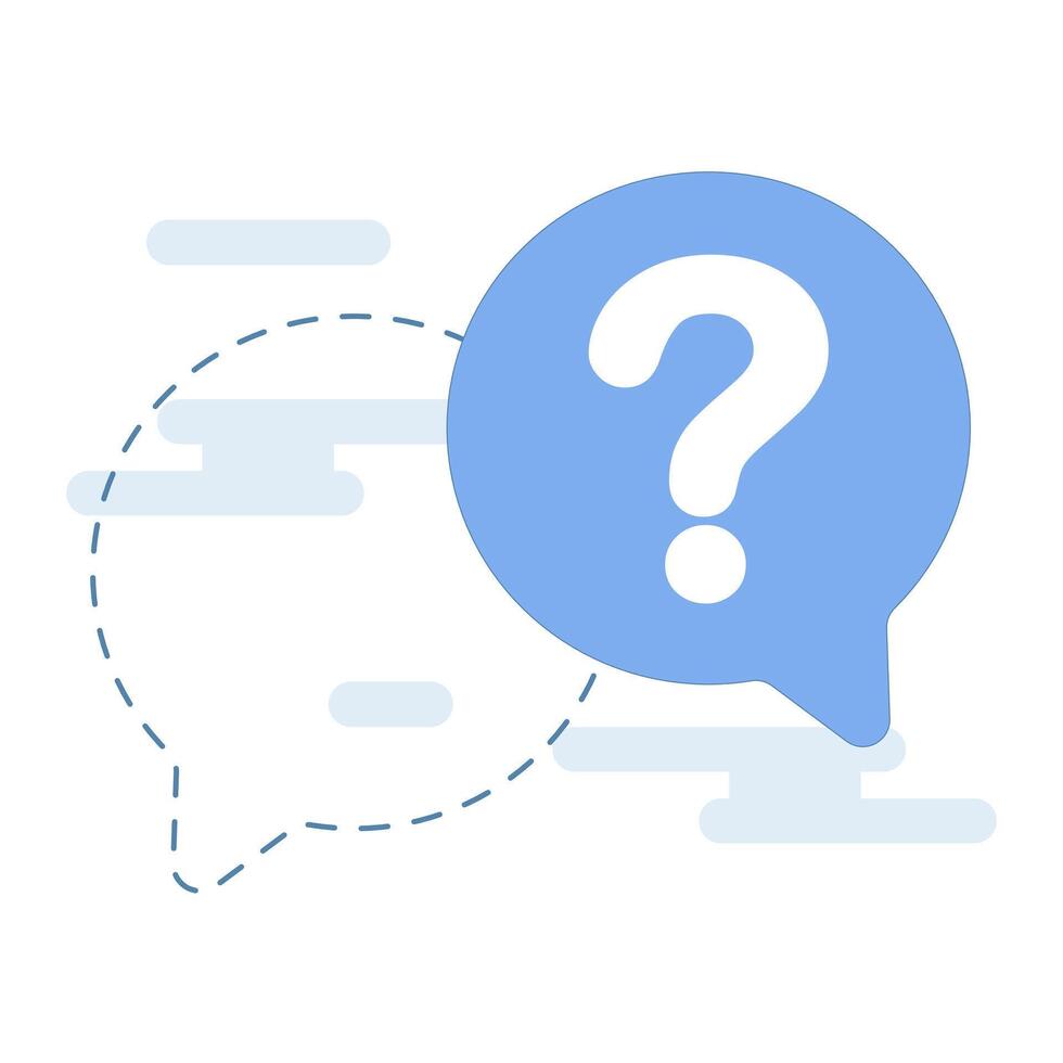 unanswered question concept, unanswered question, or requested information not found in the FAQ section. Missing answers, customer support issues, or insufficient information. Design illustration. vector