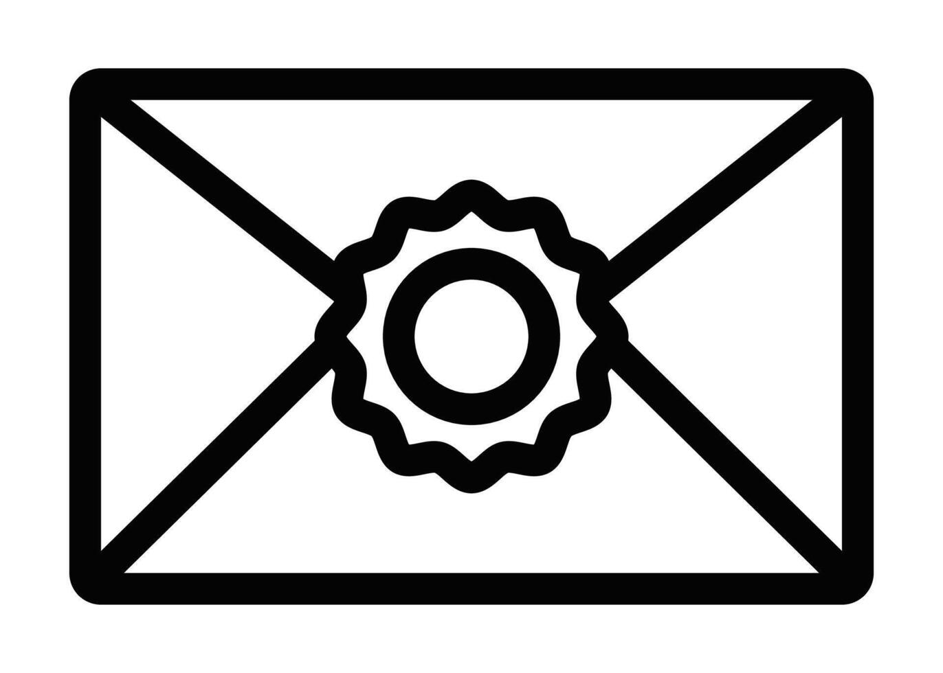 An envelope with a seal on it vector