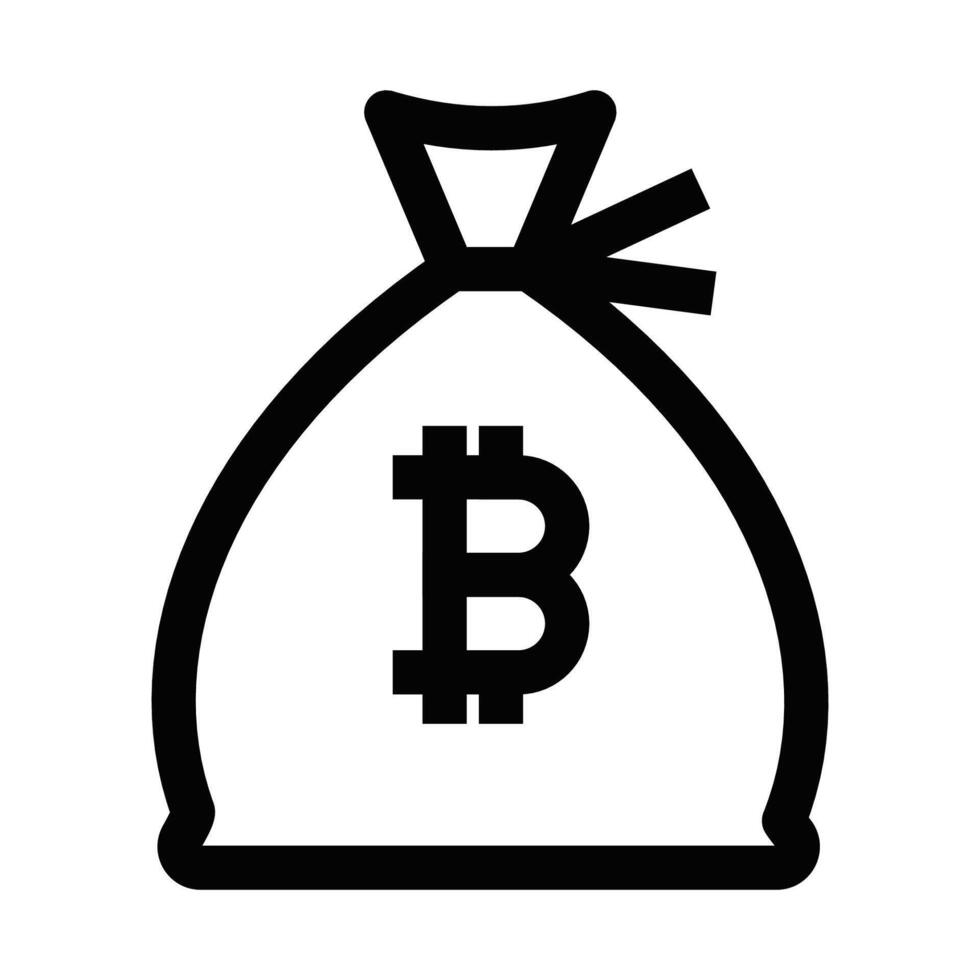 Bitcoin bag icon illustration vector
