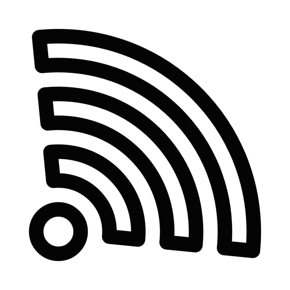 A black and white icon of a wifi signal vector