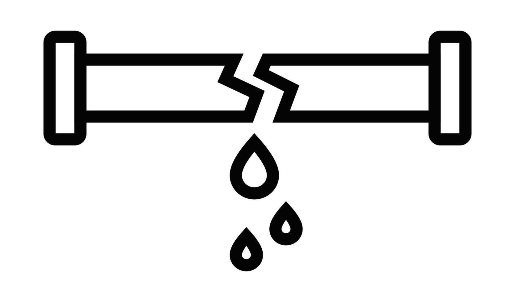 Broken pipe icon, illustration vector