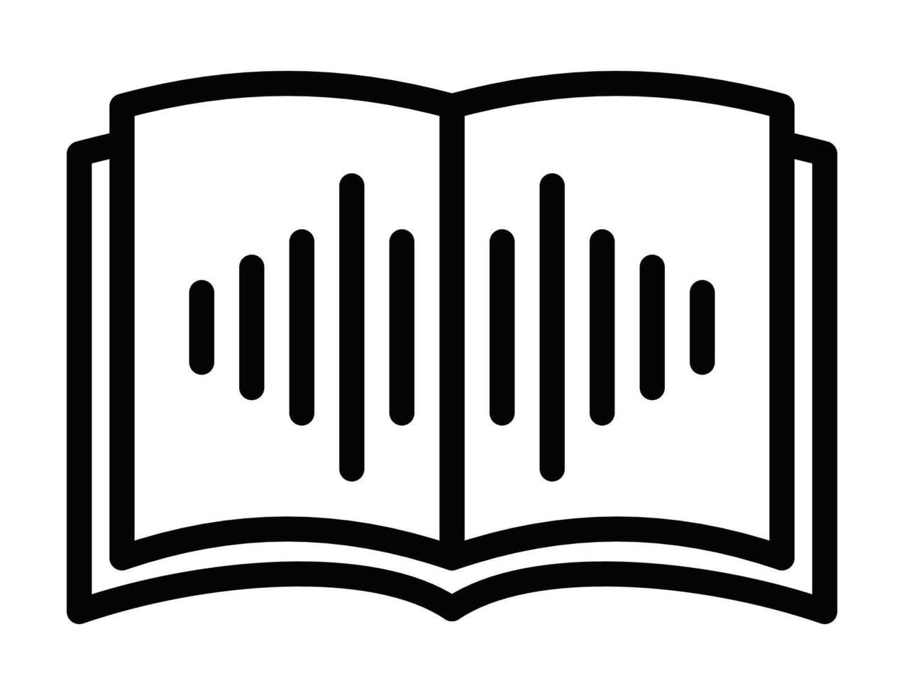 An open book with sound waves on it vector