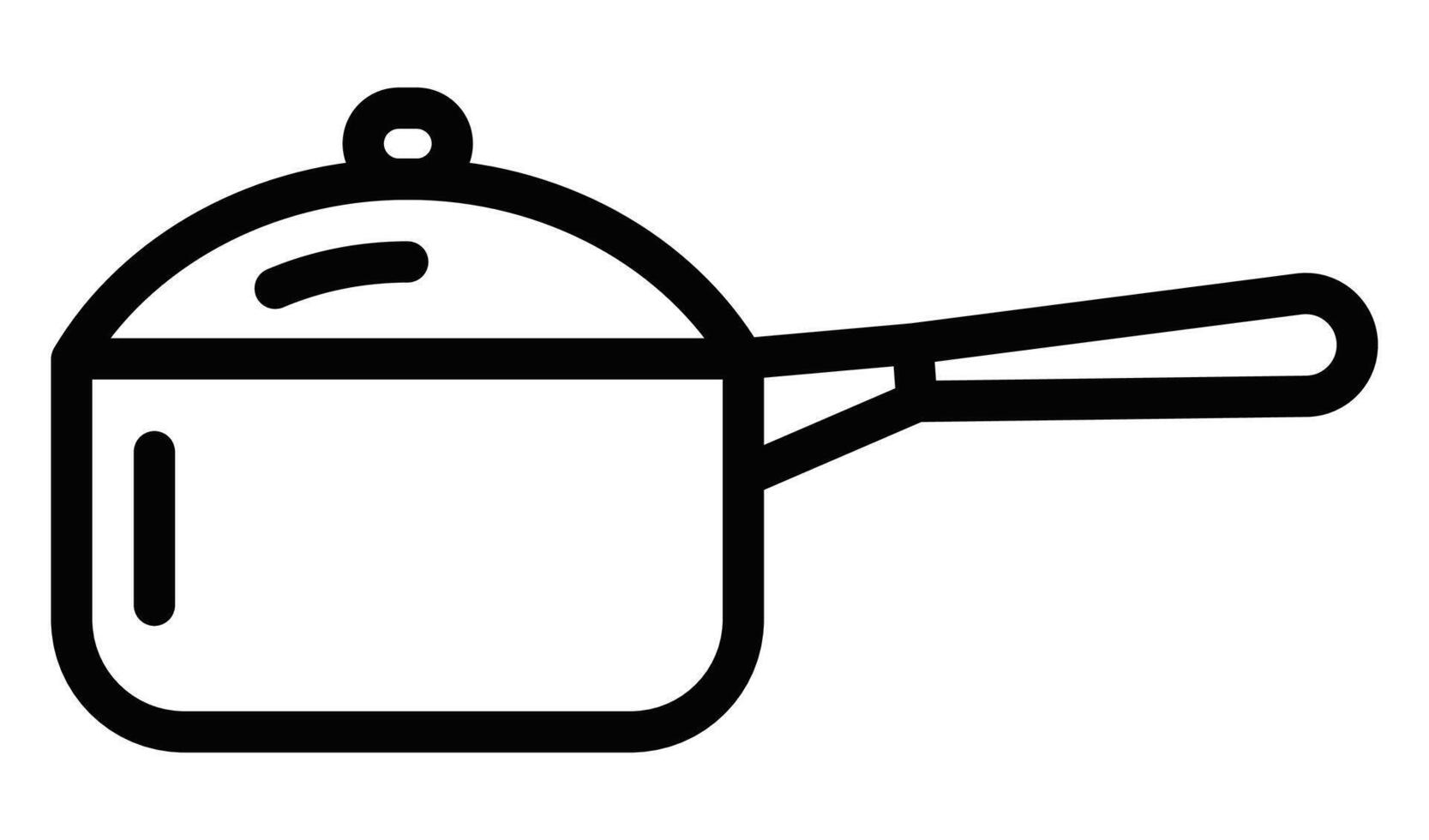 A black and white illustration of a pot with a lid vector