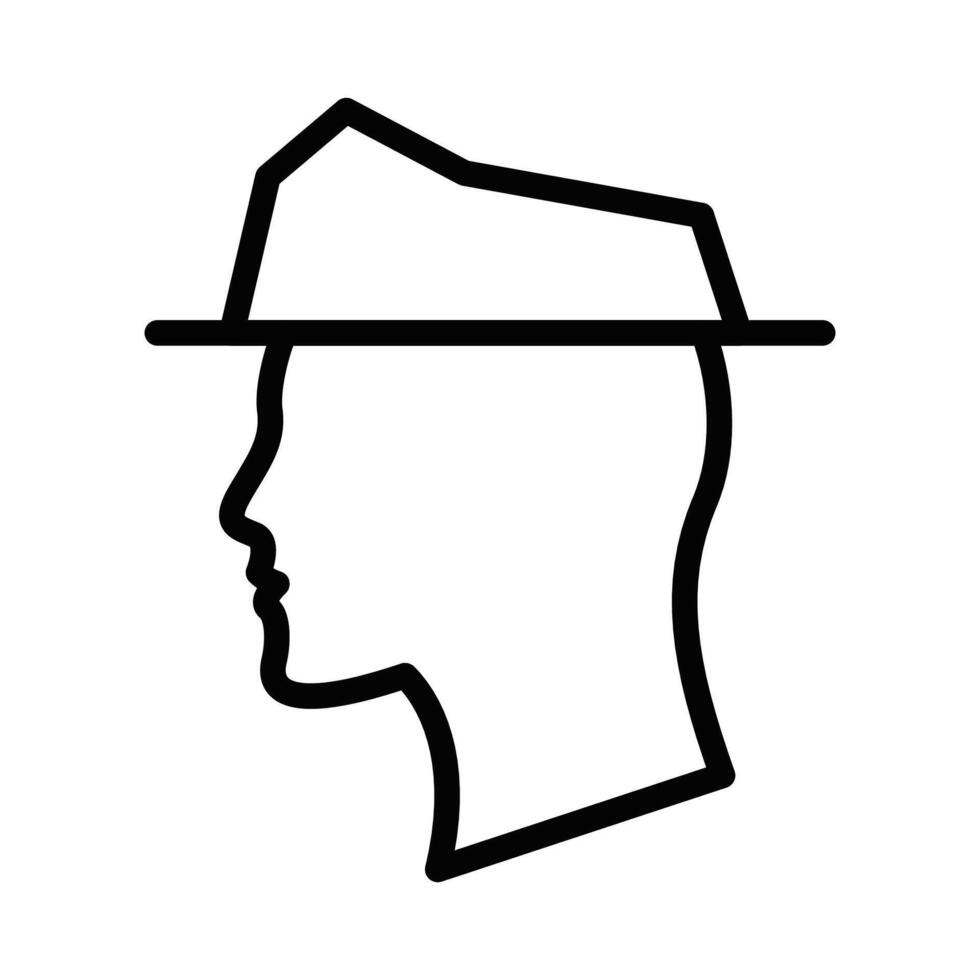 A silhouette of a man in a hat vector