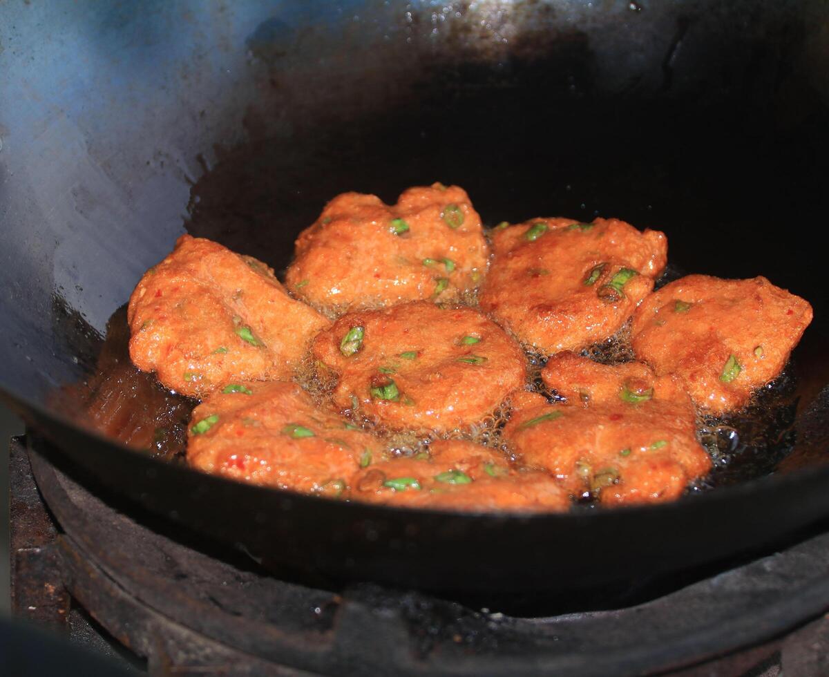 Fried fish cakes, a delicious Thai food dish photo