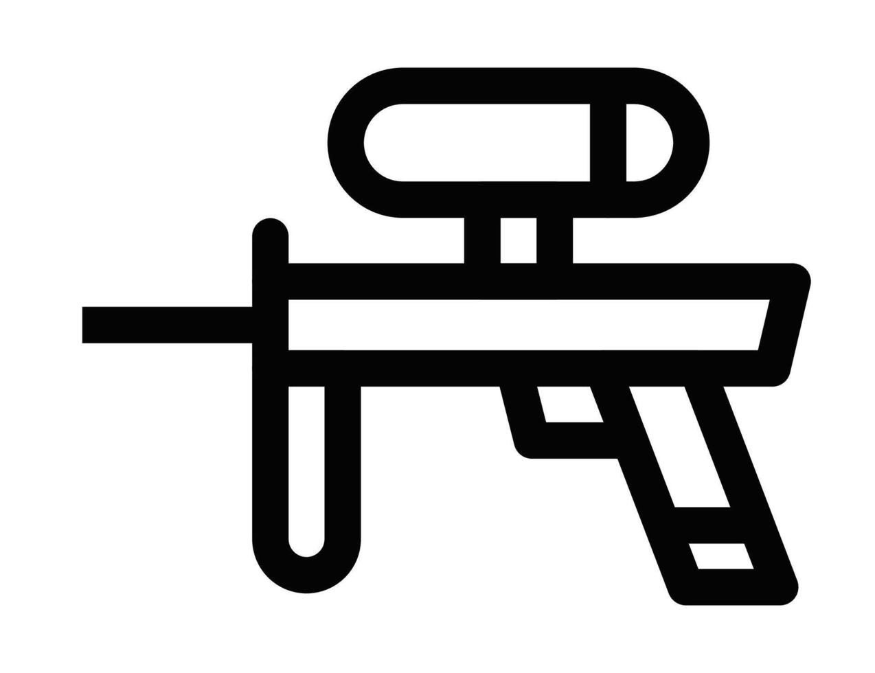 A black and white icon of a paint gun vector
