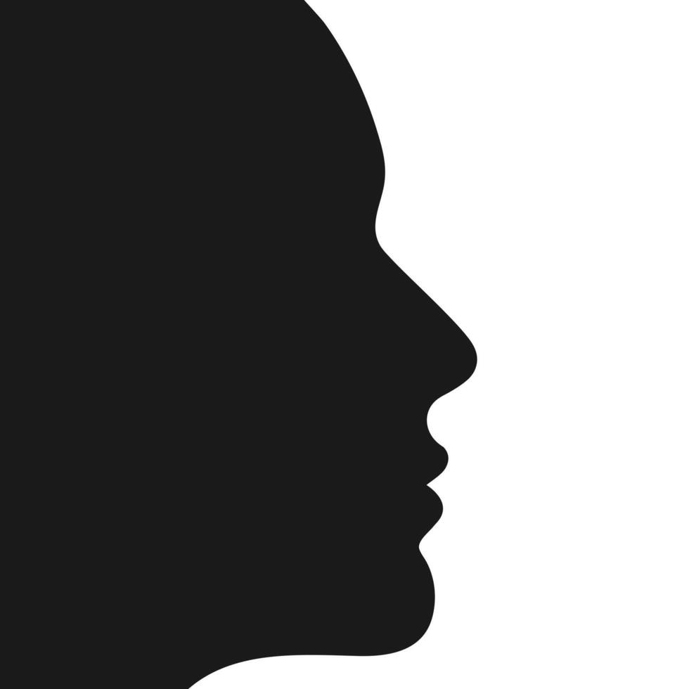 Female face abstract profile silhouette isolated on white background vector