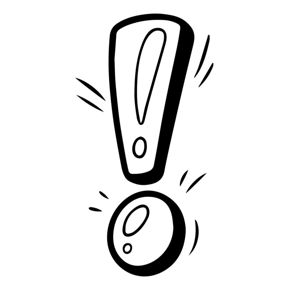 Bold Comic Exclamation Mark, Icon with Energetic Lines vector