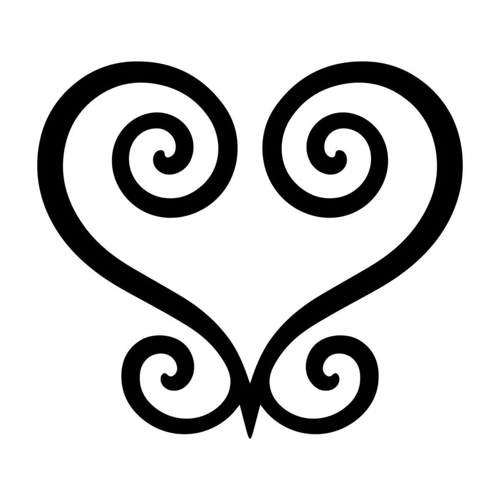 Sankofa bird symbol forming heart shape, representing learning from past vector