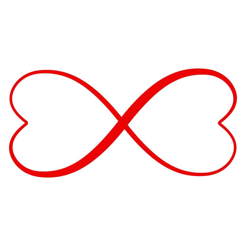 Red Infinite Hearts Entwined Eternal Love and Connection Symbol vector