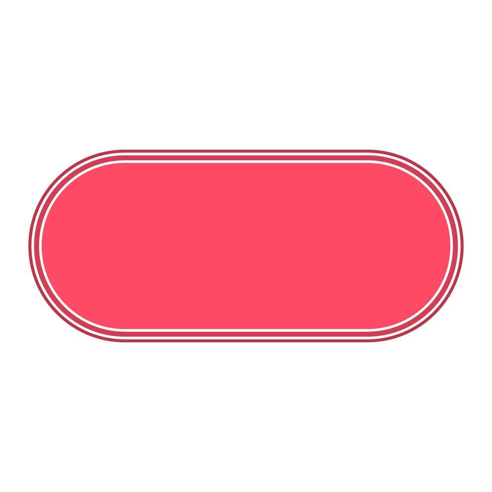 Stylized retro rounded pill frame with vibrant pink graphic border vector