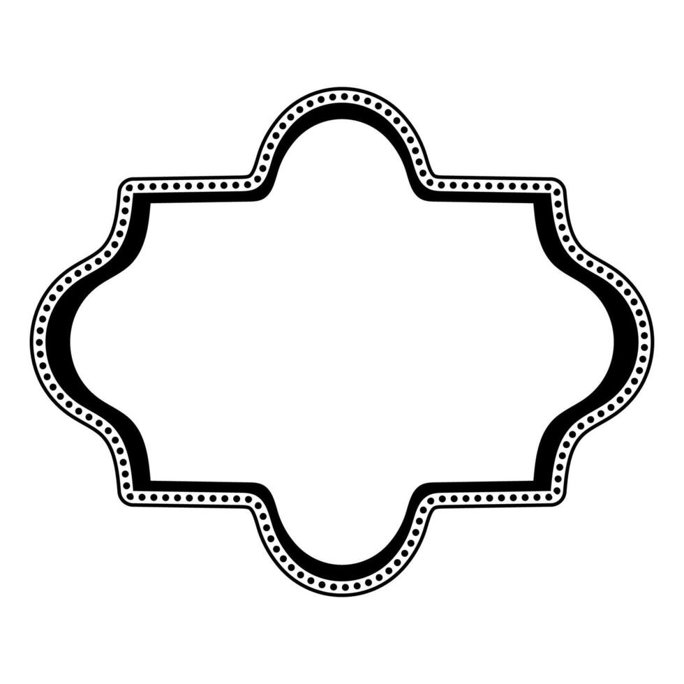 Vintage Black Frame with Dotted Border, Decorative Label Design vector