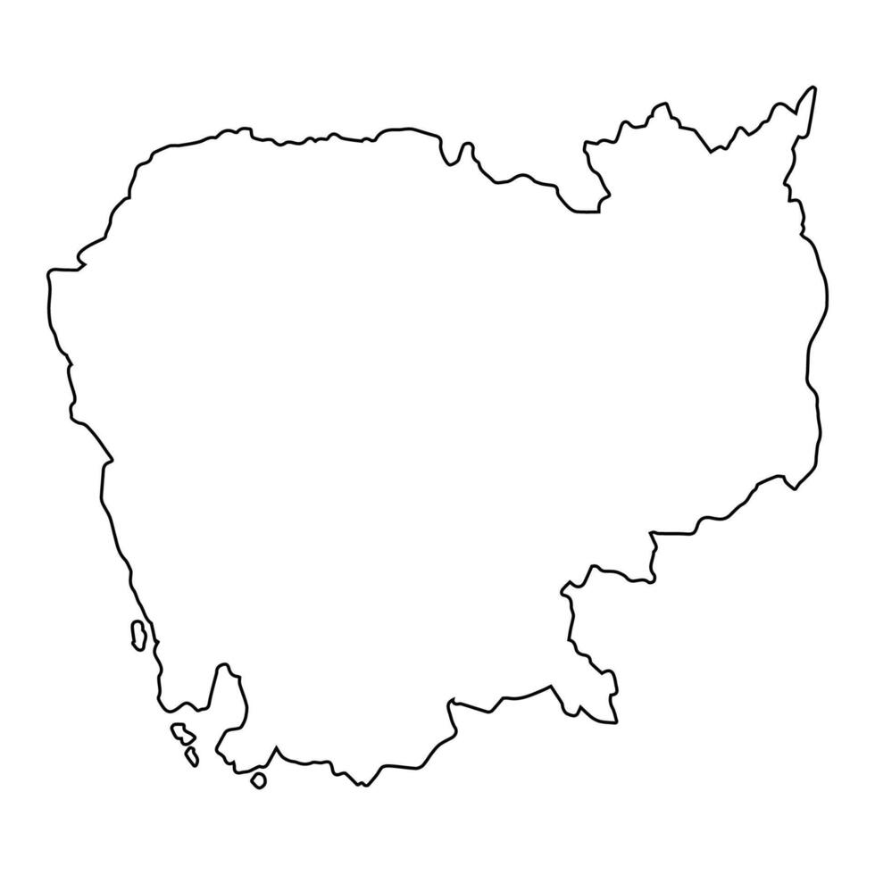 Blank Map of Cambodia, Country Outline for Design or Education vector