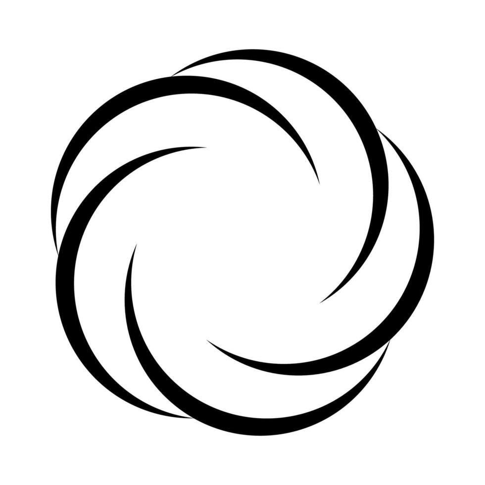 Dynamic Swirl Symbol Icon, Intertwined Crescents, Dynamic Circular Hypnotic Spiral vector
