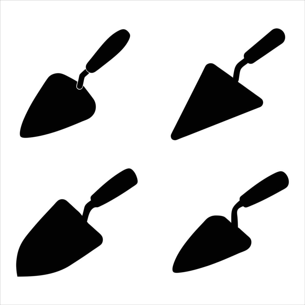 Set of Silhouettes of trowel vector