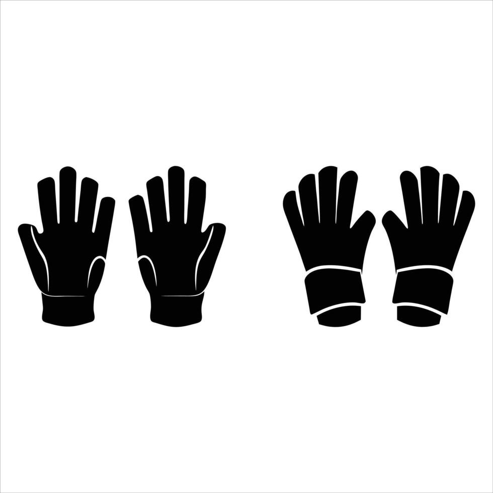 Set of Silhouettes of hockey glove vector