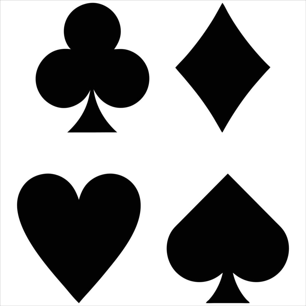 Set of Silhouettes of spade vector