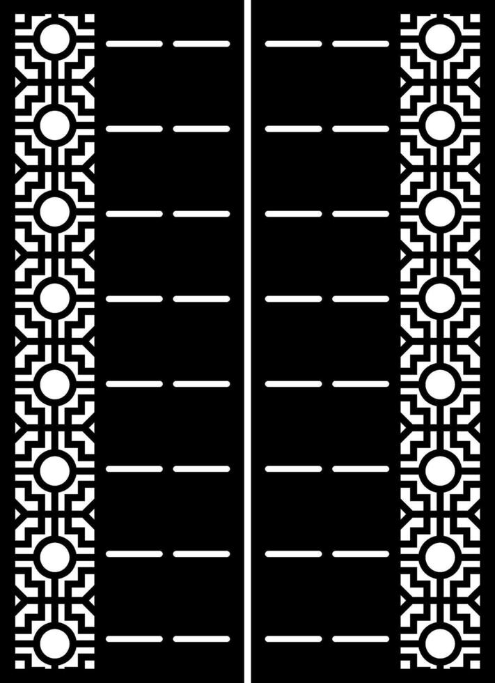 Decorative panel with geometric design for laser cutting or CNC vector
