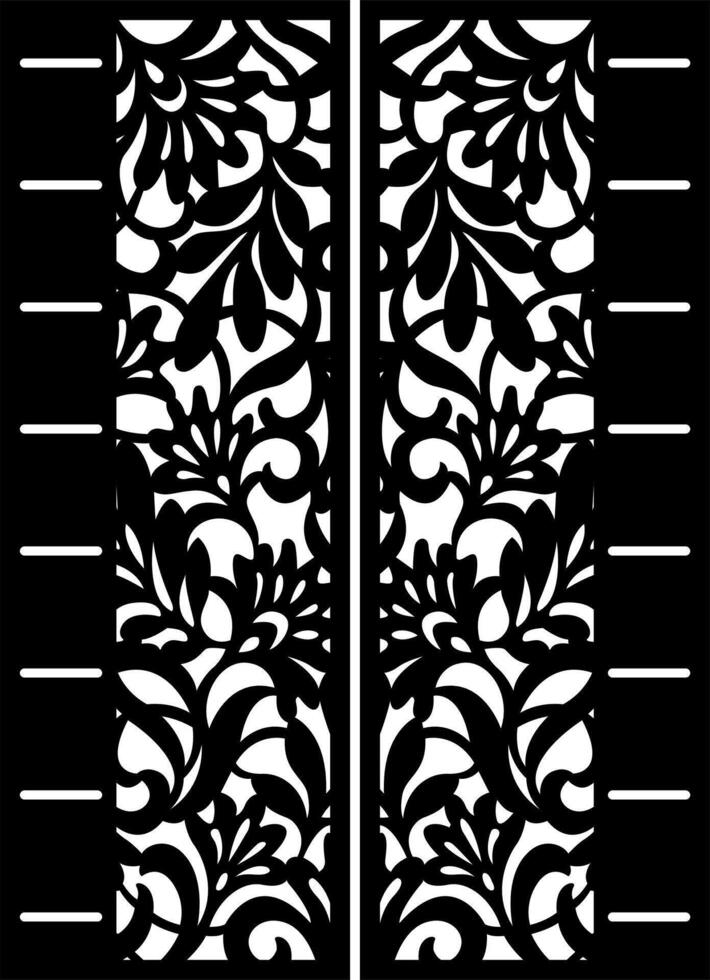 Intricate Floral Pattern Cutout Design in Black and White vector