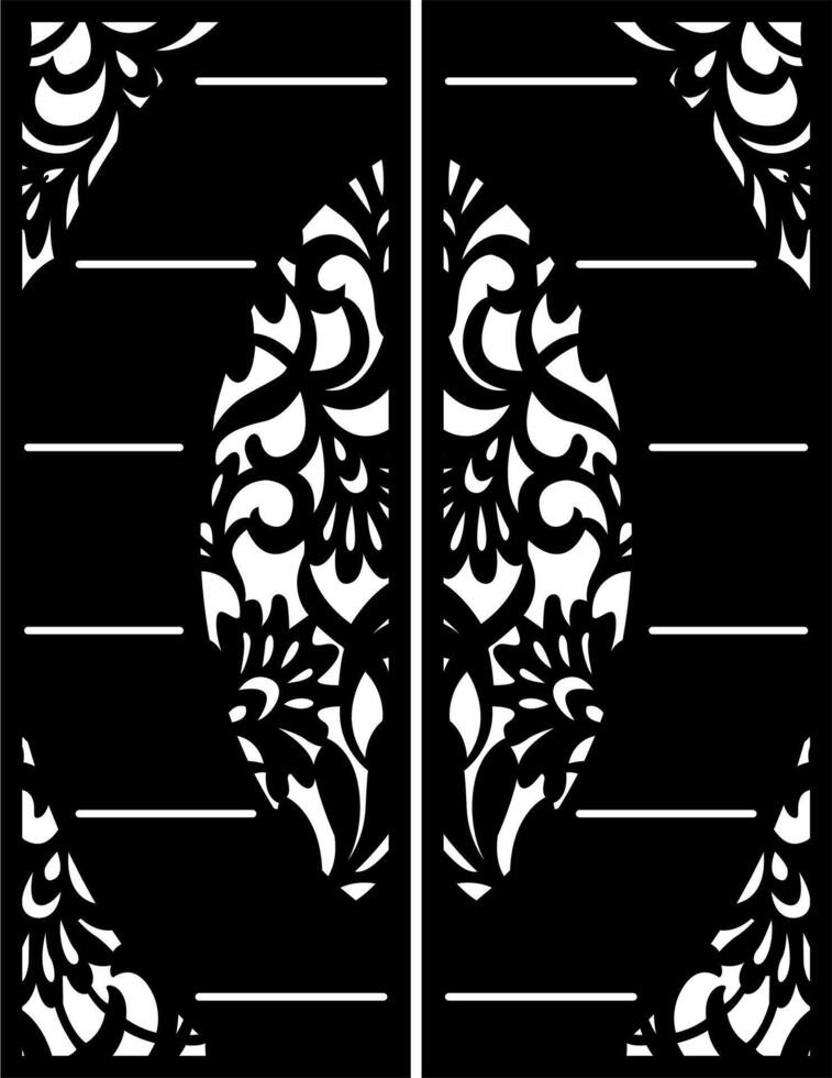 Ornate Wrought Iron Gate with Floral Design vector