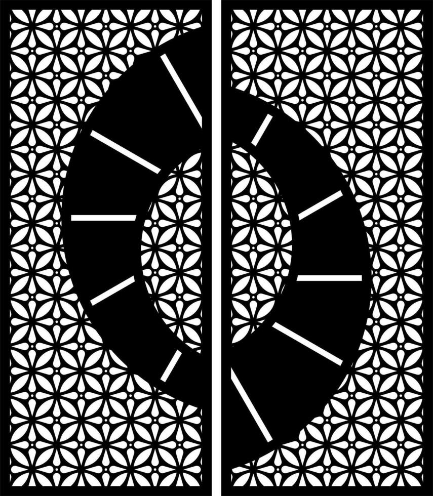 Decorative Panel with Floral and Geometric Design vector