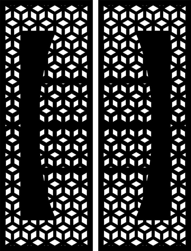 Geometric Patterned Cutout Panels vector