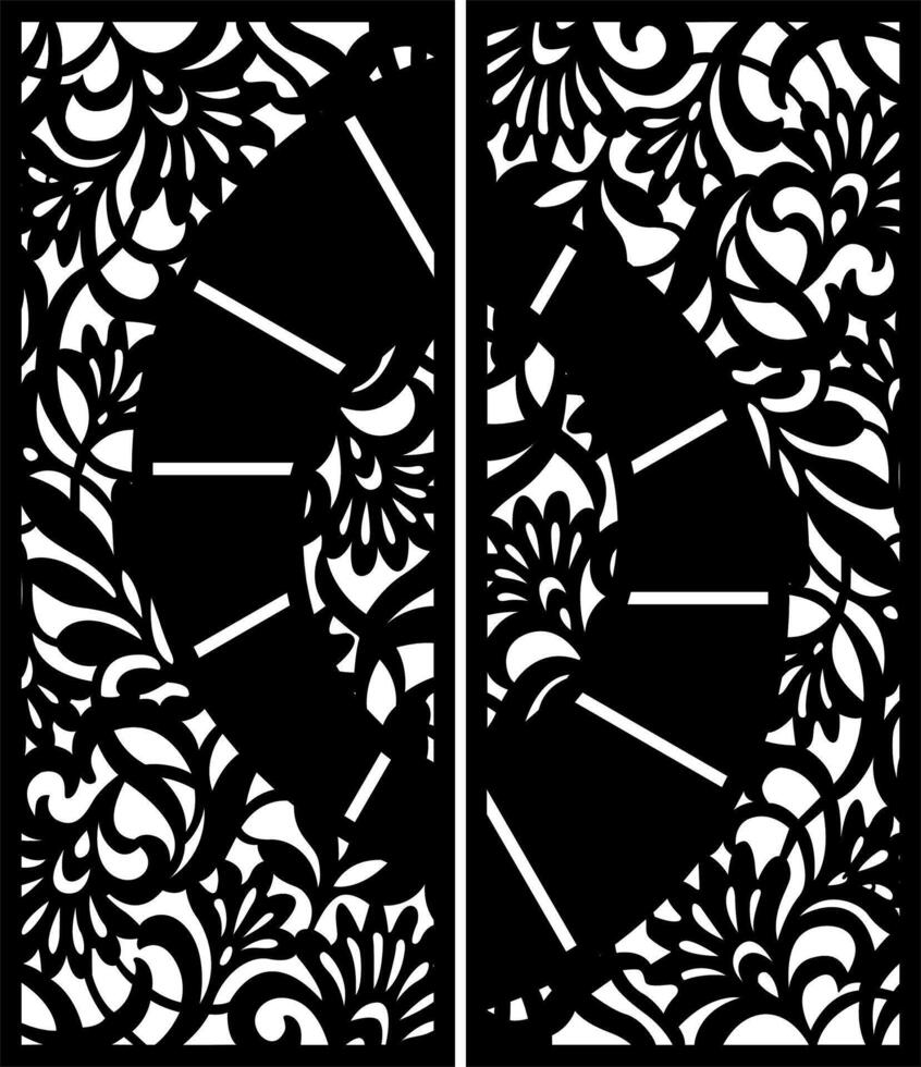 Decorative Floral Cutout Panel Design vector