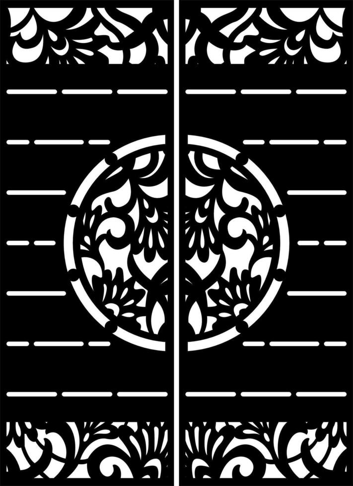 Elegant Ornamental Laser Cut Gate Design vector