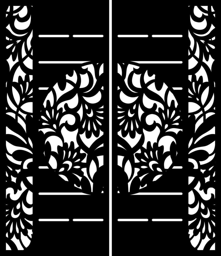 Elegant symmetrical floral laser cut design vector