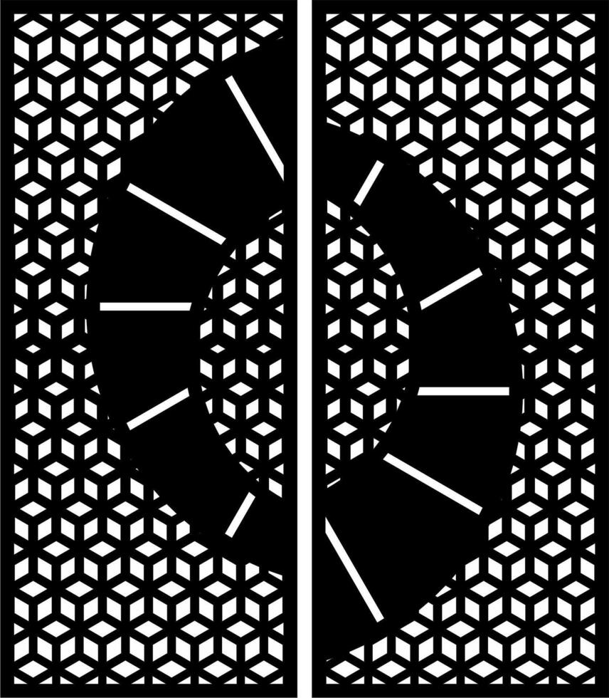 Geometric pattern decorative panel for screen vector