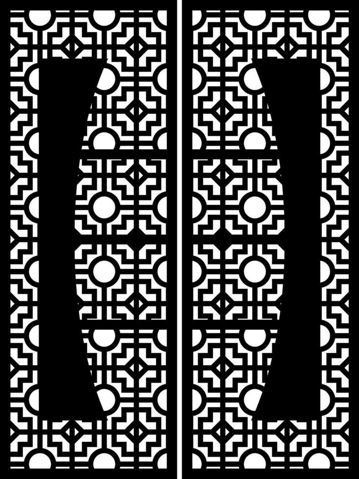 Intricate Geometric Pattern in Black and White laser cutting vector