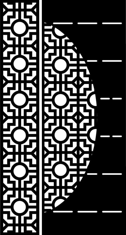Geometric Pattern Design in Black and White laser cutting vector