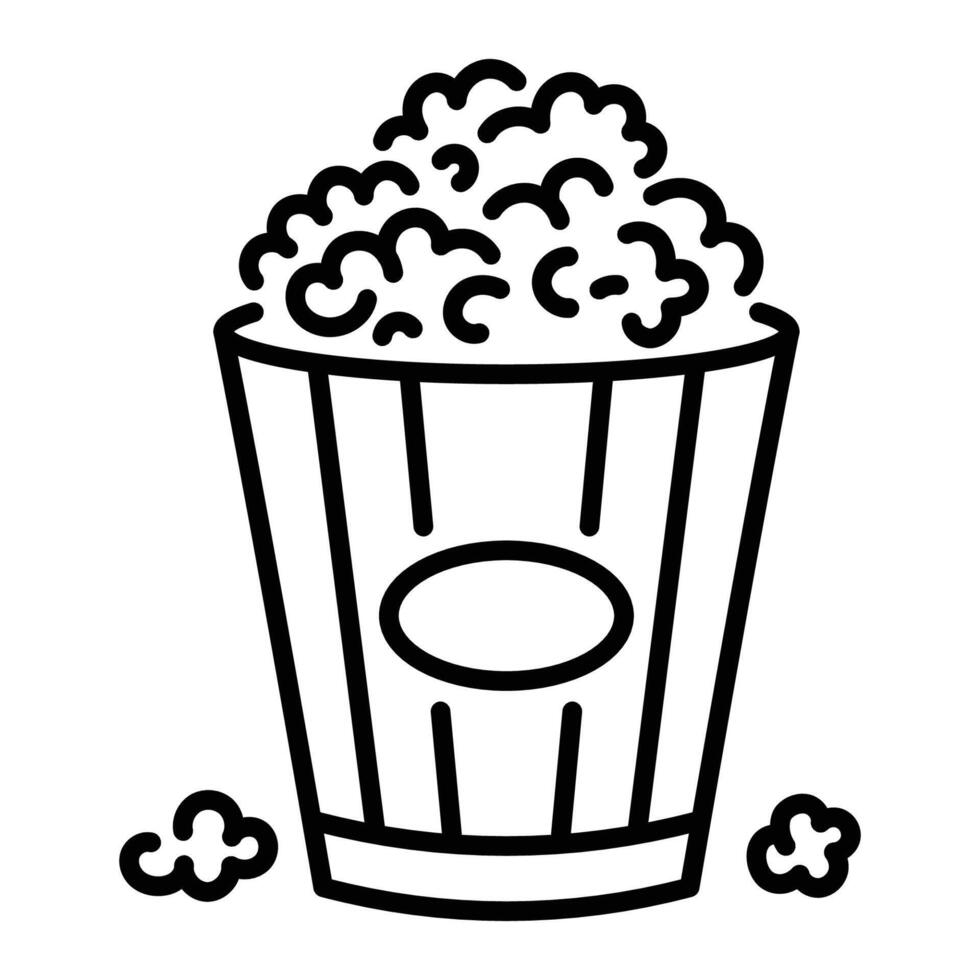 Popcorn line icon vector